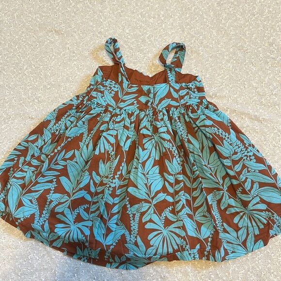 JANIE AND JACK Tropical Knotted Bow Sun Dress Coconut Shell Tropical size 3t 3 - Picture 6 of 9